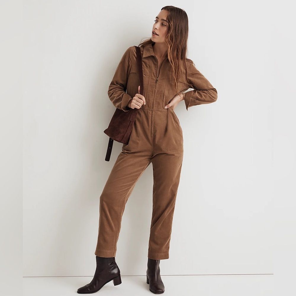 NWT Madewell Corduroy Zip-Up Jumpsuit ni688 XS